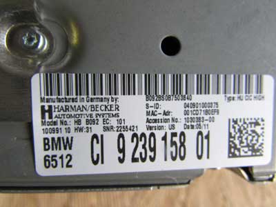 BMW CD DVD Player GPS Navigation Head Unit Radio Receiver 65129239158 F10 528i 535i 550i M5 F12 650i8